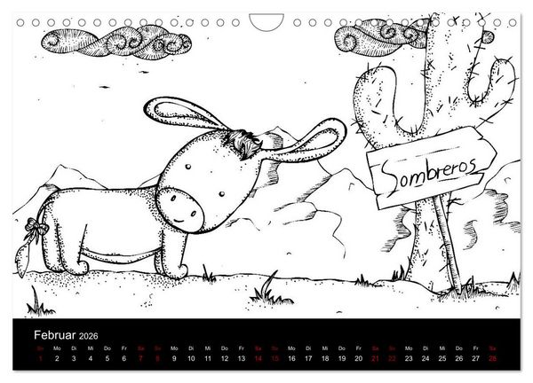 Produktbild: Bezaubernde Mini-Monster - Ein Ausmal-Kalender (Wandkalender 2026 DIN A4 quer), CALVENDO Monatskalender