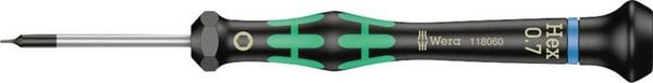 Produktbild: Wera 2054 Elektronik- u. Feinmechanik Innen-Sechskantschraubendreher Schl&uuml;sselweite (metrisch): 0.7 mm Klingenl&auml;nge: 40 mm