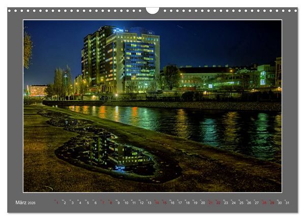 Produktbild: Gro&szlig;stadtabend - Die blaue Stunde in Wien (Wandkalender 2026 DIN A3 quer), CALVENDO Monatskalender