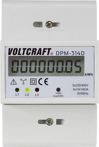 Produktbild: VOLTCRAFT DPM-314D DPM-314D Drehstromz&auml;hler digital 100A MID-konform: Nein 1St.