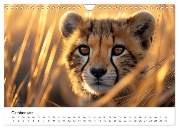 Produktbild: Geparden - Eleganz auf vier Pfoten (Wandkalender 2026 DIN A4 quer), CALVENDO Monatskalender