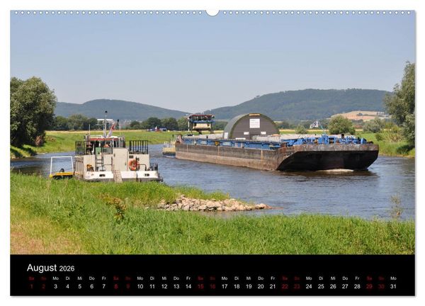 Produktbild: Schiffe auf der Oberweser (hochwertiger Premium Wandkalender 2026 DIN A2 quer), Kunstdruck in Hochglanz