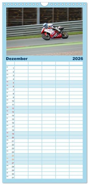Produktbild: Familienplaner 2026 - Sachsenring Classic mit 5 Spalten (Wandkalender, 21 x 45 cm) CALVENDO
