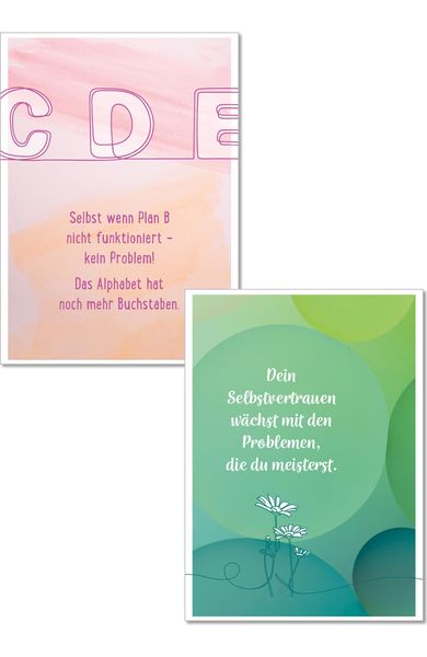 Produktbild: Die Lebensfreude-Postkarten. Ich kann. Ich will. Ich werde.