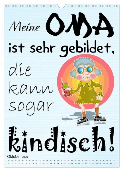 Produktbild: Gl&uuml;ck ist, Oma zu sein (Wandkalender 2026 DIN A3 hoch), CALVENDO Monatskalender