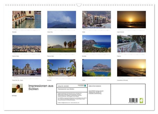 Produktbild: Impressionen aus Sizilien (Wandkalender 2026 DIN A2 quer), CALVENDO Monatskalender