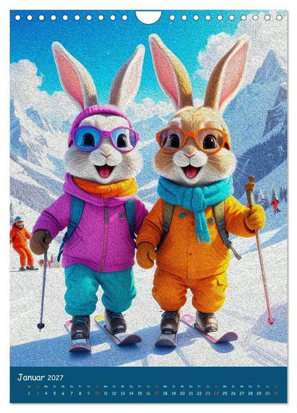 Produktbild: Osterhasen im Jahreskreis 12 Monate Hasenquatsch (Wandkalender 2027 DIN A4 hoch), CALVENDO Monatskalender