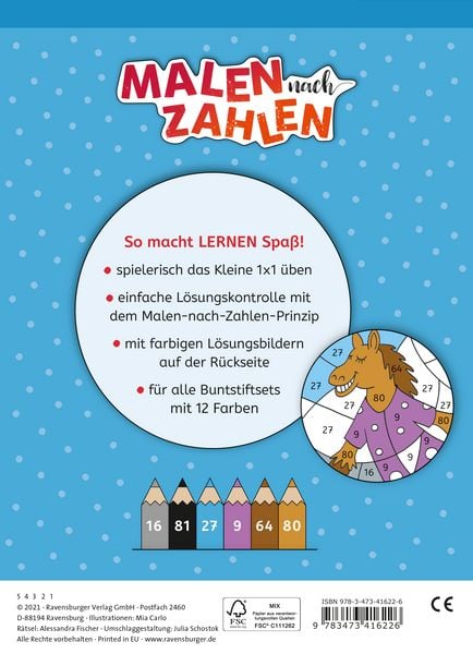 Produktbild: Malen nach Zahlen, 2. Kl.: Kleines 1 x 1