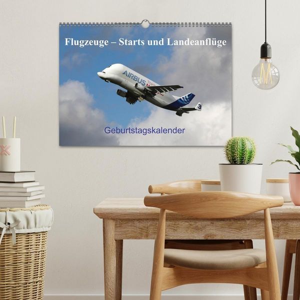 Produktbild: Flugzeuge &ndash; Starts und Landeanfl&uuml;ge Geburtstagsplaner (Wandkalender 2027 DIN A3 quer), CALVENDO Monatskalender