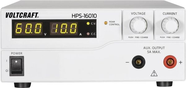 Produktbild: VOLTCRAFT HPS-16010 Labornetzger&auml;t, einstellbar 1 - 60 V/DC 0 - 10 A 600 W Remote Anzahl Ausg&auml;nge 1 x