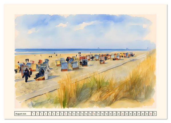 Produktbild: LANGEOOG Insel im Wattenmeer (Wandkalender 2026 DIN A3 quer), CALVENDO Monatskalender