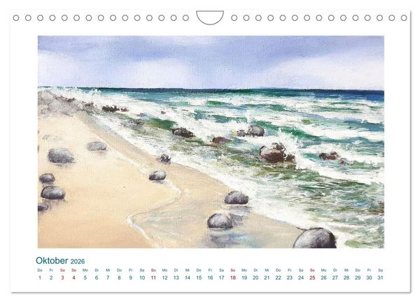 Produktbild: Wellenbrausen - Gemalte Wellen von Michaela Spreider (Wandkalender 2026 DIN A4 quer), CALVENDO Monatskalender