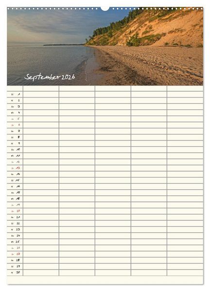 Produktbild: R&uuml;gen - Urlaubsparadies an der Ostsee - Familienplaner (hochwertiger Premium Wandkalender 2026 DIN A2 hoch), Kunstdruck in Hochglanz