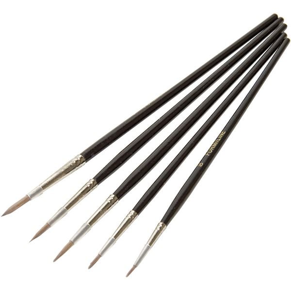 Creativ Company Aquarellpinsel-Set aus Marderhaarimitat, 5 Stk/ 1 Btl.