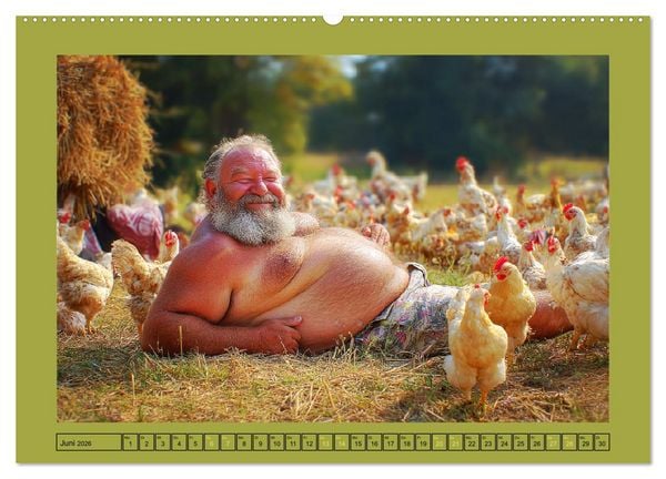 Produktbild: Die H&uuml;hnerhelden. Witz und Charme mit M&auml;nnern, die Eier haben (hochwertiger Premium Wandkalender 2026 DIN A2 quer), Kunstdruck in Hochglanz