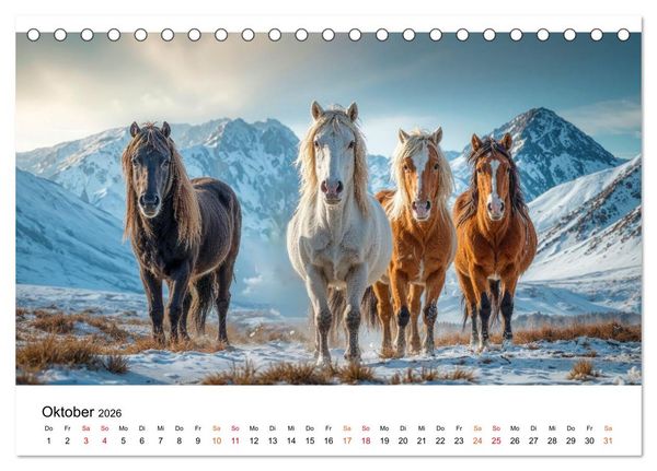Produktbild: Islandpferde - Freiheit im Blick (Tischkalender 2026 DIN A5 quer), CALVENDO Monatskalender