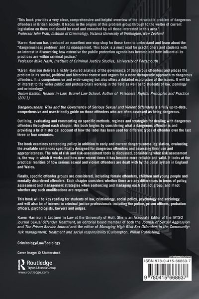 Produktbild: Dangerousness, Risk and the Governance of Serious Sexual and Violent Offenders