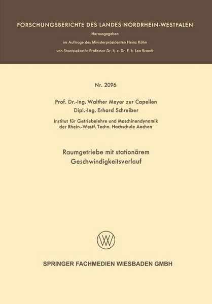 Produktbild: Raumgetriebe mit station&auml;rem Geschwindigkeitsverlauf