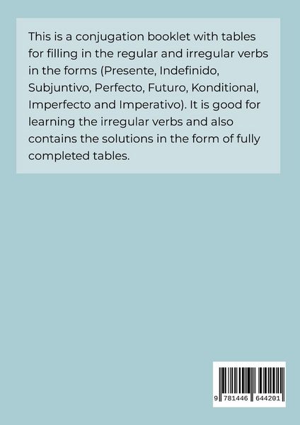Produktbild: Spanish conjugation booklet