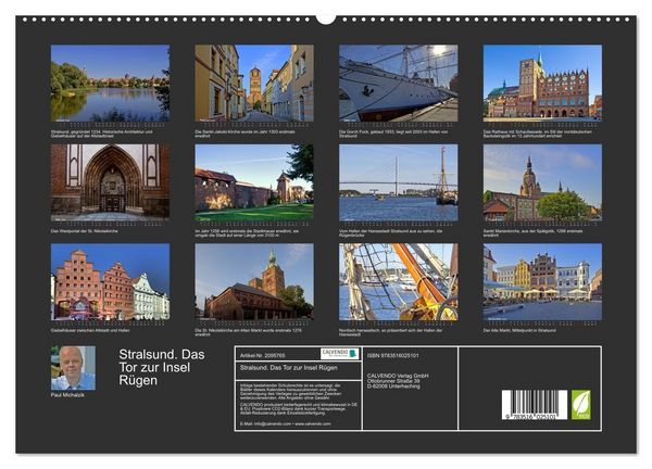 Produktbild: Stralsund. Das Tor zur Insel R&uuml;gen (hochwertiger Premium Wandkalender 2026 DIN A2 quer), Kunstdruck in Hochglanz