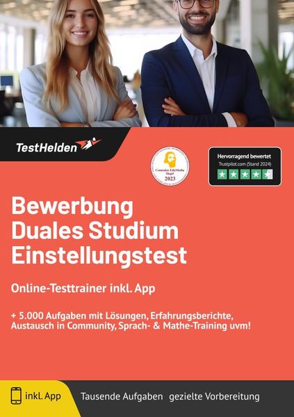 Produktbild: Bewerbung duales Studium Einstellungstest: Online-Testtrainer inkl. App - + 5.00