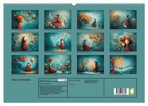 Produktbild: Naive Farbwelten (hochwertiger Premium Wandkalender 2026 DIN A2 quer), Kunstdruck in Hochglanz