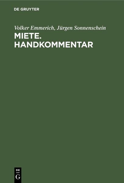Produktbild: Miete. Handkommentar
