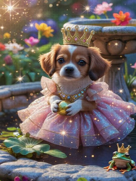 Produktbild: CALVENDO Puzzle Die Froschk&ouml;nig-Prinzessin | 1000 Teile Lege-Gr&ouml;&szlig;e 64x48cm Foto-Puzzle f&uuml;r gl&uuml;ckliche Stunden