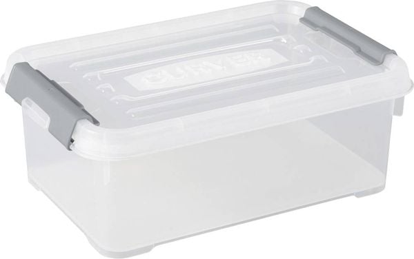 Produktbild: Curver 243810 Aufbewahrungsbox HANDY stapelbar (L x B x H) 294 x 194 x 110 mm Transparent, Silber 1 St.