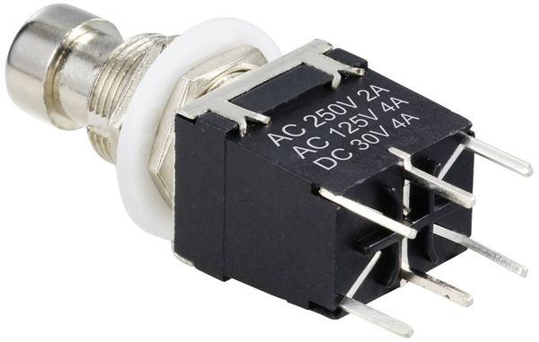 Produktbild: TRU COMPONENTS TC-12193708 Druckschalter DPDT mit geradem Stift Schaltstrom (max.): 4 A 1 St.