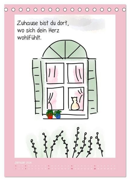 Produktbild: Weisheiten und Spr&uuml;che f&uuml;r mehr Lebensfreude! (Tischkalender 2026 DIN A5 hoch), CALVENDO Monatskalender