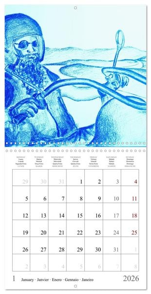 Produktbild: The passion of motorcycling - sketches of freedom (Wall Calendar 2026 12 &times; 12 Inch) CALVENDO 12 Month Wall Calendar