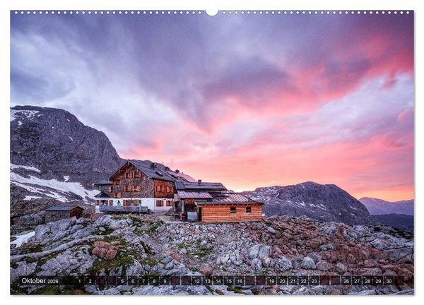 Produktbild: H&uuml;ttenzauber: Bergh&uuml;tten in den Alpen (hochwertiger Premium Wandkalender 2026 DIN A2 quer), Kunstdruck in Hochglanz