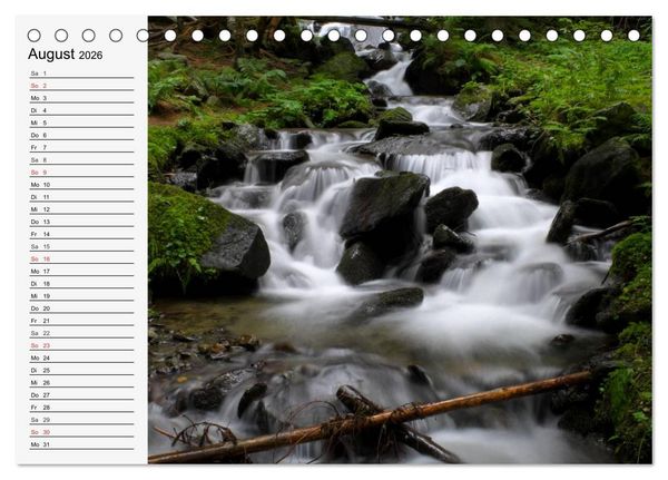Produktbild: Wildwasser. Gebirgsb&auml;che und Wasserf&auml;lle (Tischkalender 2026 DIN A5 quer), CALVENDO Monatskalender