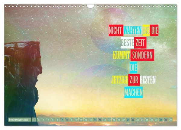 Produktbild: Spr&uuml;che aus dem Leben - Artwork (Wandkalender 2026 DIN A3 quer), CALVENDO Monatskalender