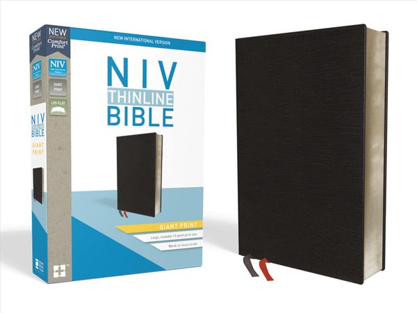 Produktbild: NIV, Thinline Bible, Giant Print, Bonded Leather, Black, Indexed, Red Letter Edition