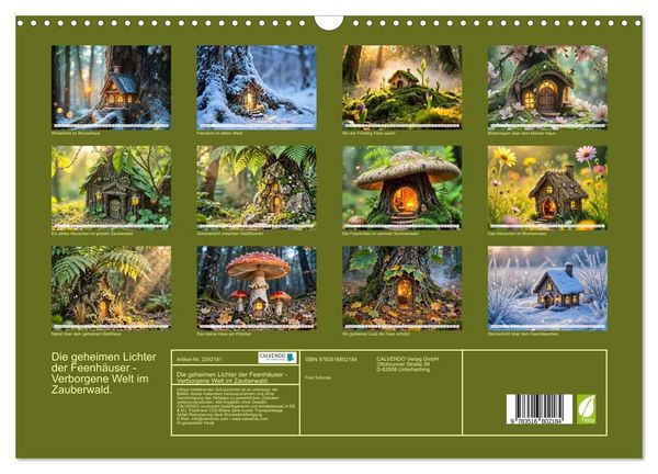 Produktbild: Die geheimen Lichter der Feenh&auml;user - Verborgene Welt im Zauberwald. (Wandkalender 2027 DIN A3 quer), CALVENDO Monatskalender