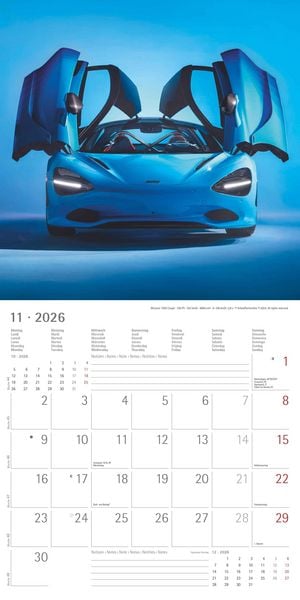 Produktbild: High Speed 2026 - Broschürenkalender 30x30 cm (30x60 geöffnet) - Kalender mit Platz für Notizen - Bildkalender - Wandplaner - Technikkalender