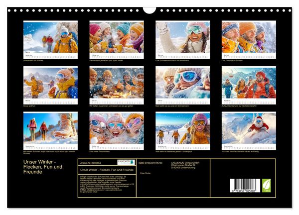 Produktbild: Unser Winter - Flocken, Fun und Freunde (Wandkalender 2026 DIN A3 quer), CALVENDO Monatskalender