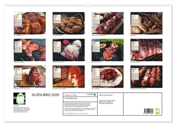 Produktbild: ALIEN-BBQ 2026 (Wandkalender 2026 DIN A2 quer), CALVENDO Monatskalender