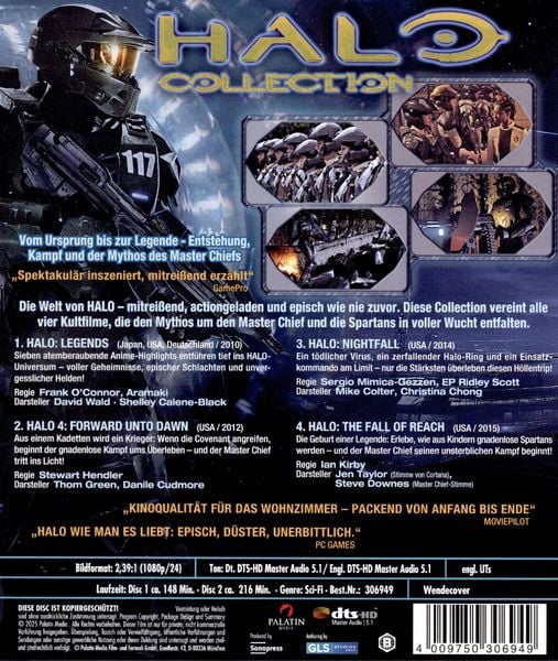 Produktbild: HALO - The Ultimate Movie Collection 1-4 [2 BRs]