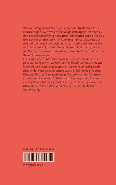Produktbild: Transzendentalphilosophie und Spekulation