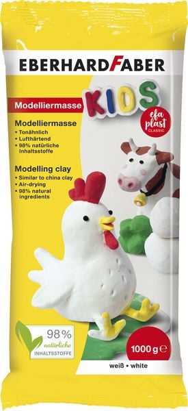 Produktbild: EBERHARD FABER Modelliermasse Kids efa plast Classic wei&szlig; 1000g