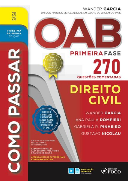 Produktbild: Como passar OAB primeira fase - 270 quest&otilde;es comentadas - Direito civil