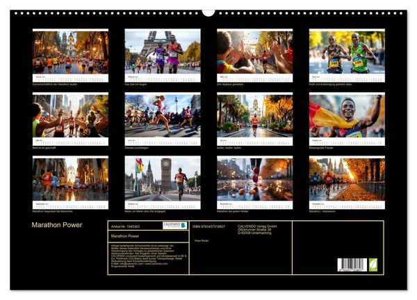 Produktbild: Marathon Power (Wandkalender 2026 DIN A2 quer), CALVENDO Monatskalender
