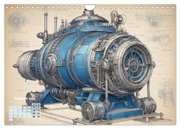 Produktbild: Steampunk - Blaupausen (Wandkalender 2026 DIN A4 quer), CALVENDO Monatskalender