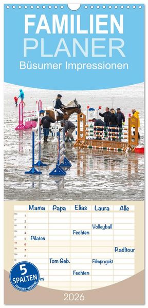 Produktbild: Familienplaner 2026 - B&uuml;sumer Impressionen mit 5 Spalten (Wandkalender, 21 x 45 cm) CALVENDO
