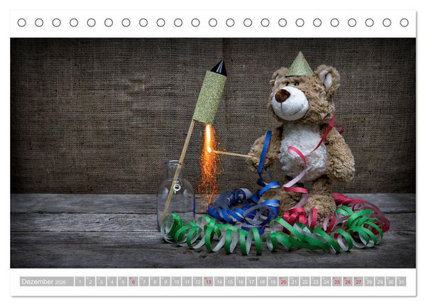 Produktbild: Eddy, der Teddy - 12 Bilder zum Schmunzeln (Tischkalender 2026 DIN A5 quer), CALVENDO Monatskalender