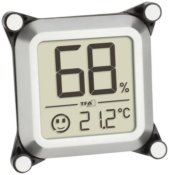 Produktbild: TFA Dostmann Humidore Thermo-/Hygrometer Silber 30.5056.54
