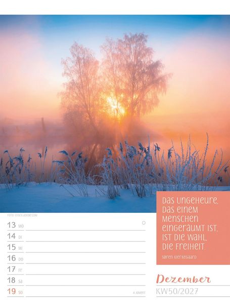 Produktbild: Augenblicke der Achtsamkeit Wochenplaner Kalender 2027